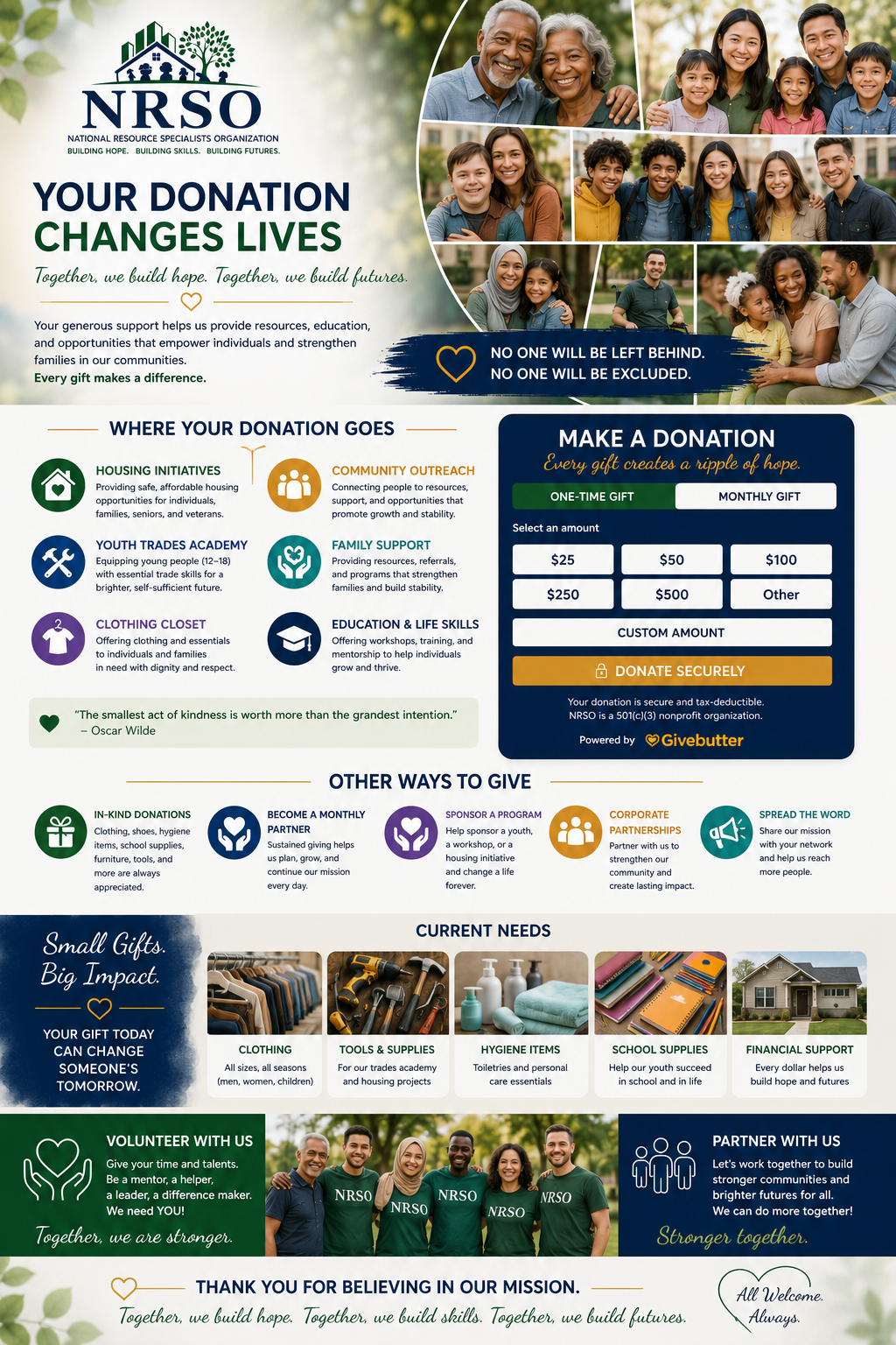 NRSO donation impact banner
